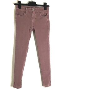 AEO High Waist Mauve Sateen Fray Hem Jegging